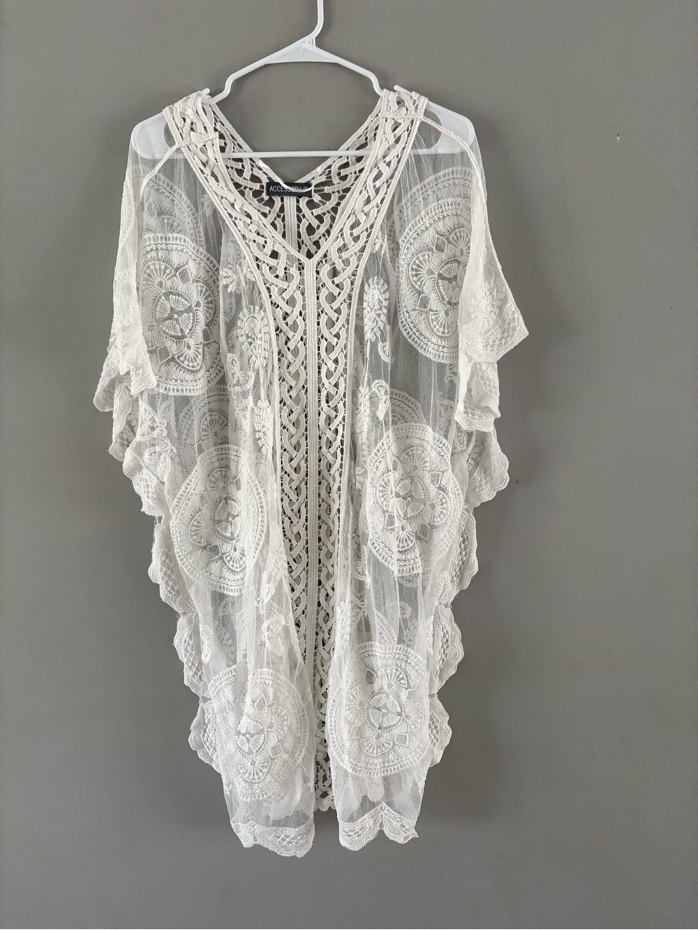 White Crochet Lace Kimono Cover-Up